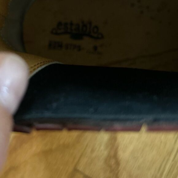 Establo Tan Ankle Boots genuine Leather Size 7.5 Slip On style Western - Picture 6 of 9